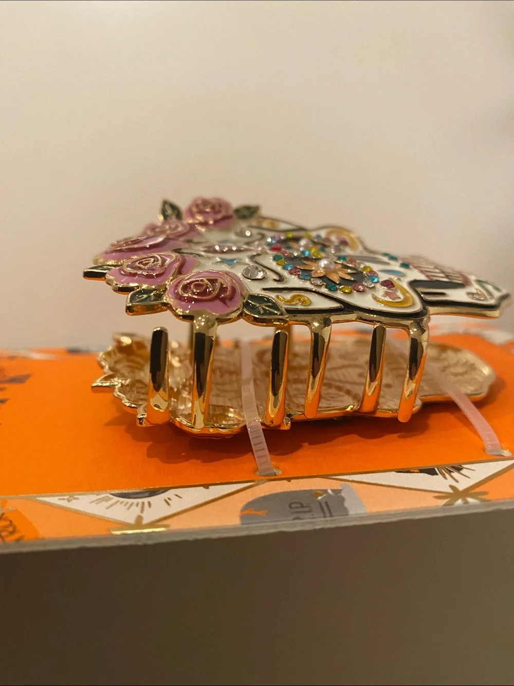Piper K Sugar Skull Day of the Dead Hair Claw Clip NWT 💀🌹